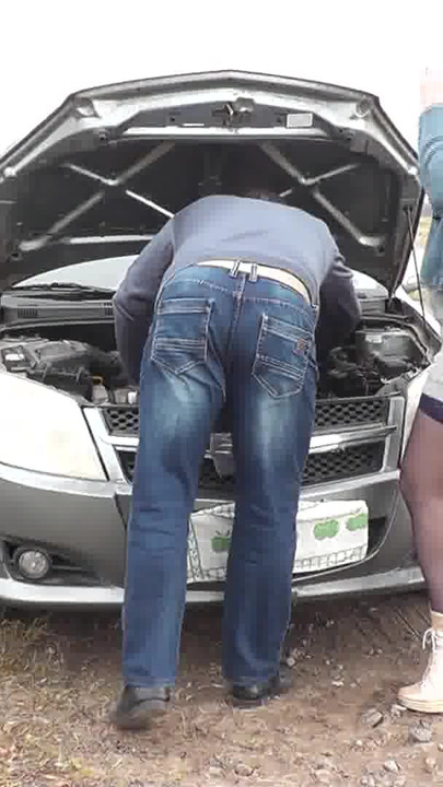 Unforgettable moment from "Sexy blonde MILF car broke down. Random passerby helped fix and fucked Milf in doggy style on"