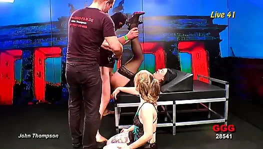 Ggg - Blonde MILF with Big Tits Gets Gangbanged by a Group of Guys in the Club - Ggg in Live Show