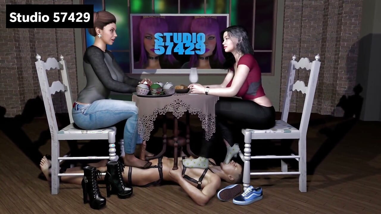 Under the Table BDSM Socks Gagging Nylon Footjob