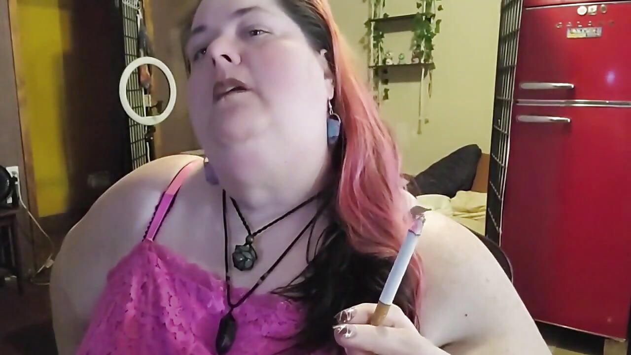 SSBBW Smoking While Playing with My Neck and Massive Arms
