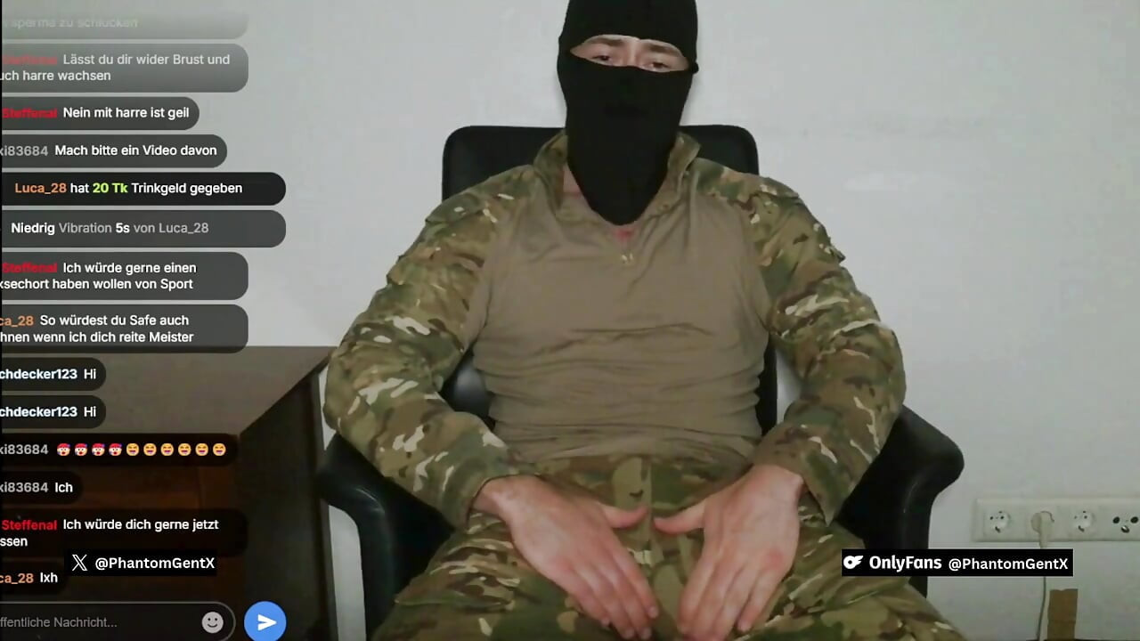 Soldier In Uniform Edgt Himself Live And Makes You Cum