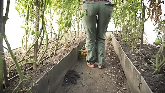 Squashing Tomatoes Barefoot in the Dirt Asmr