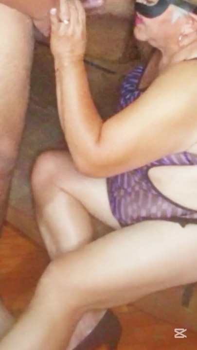 Epic moment from "Mature milf giving a good cock sucking to her young lover"