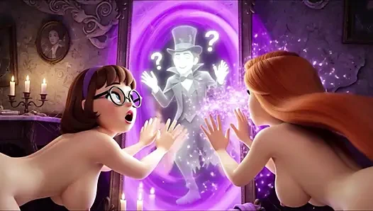 Velma ve Daphne perili malikanede hayalet gizeminde tamamen çıplak oluyor ve soruşturma sırasında kıyafetleri yırtılma