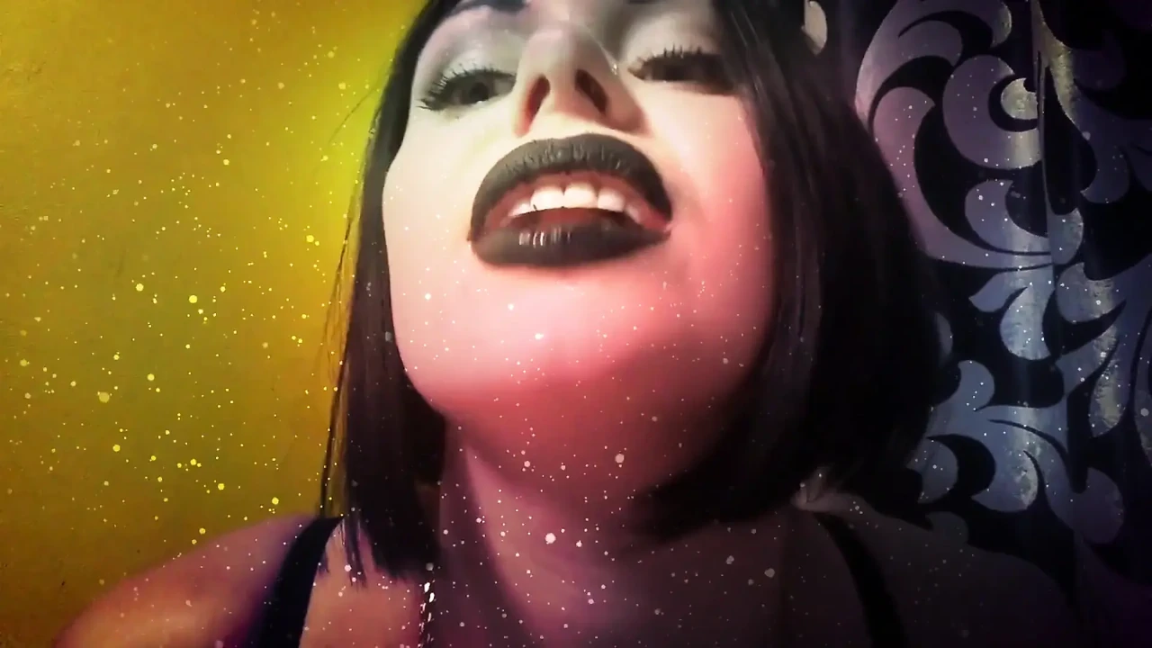 Witch with black lips french kissing with you & riding you