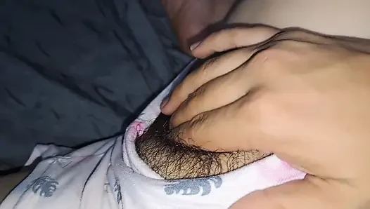 My stepdaughter lets me masturbate her pussy