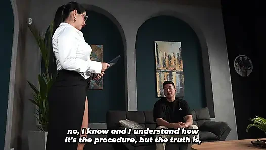 Big-breasted real estate agent convinces her client to buy her property - Includes free sex