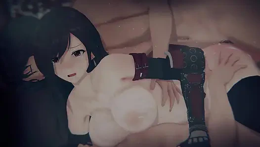 Skandal surga ketujuh hentai tifa 3d: bartender terikat & pov sandwich dp (4k)