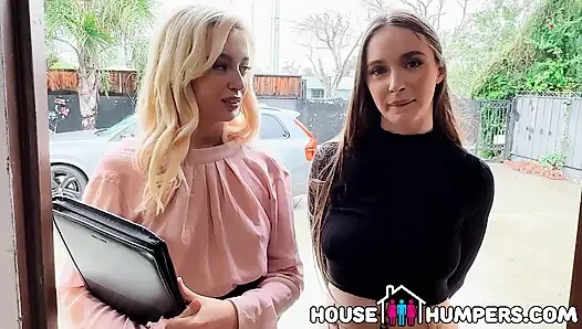Lexi Lore и Hazel Moore горячие агенты по недвижимости предоставляют домовладельцу полный сервис в тройничке с камшотом на лицо