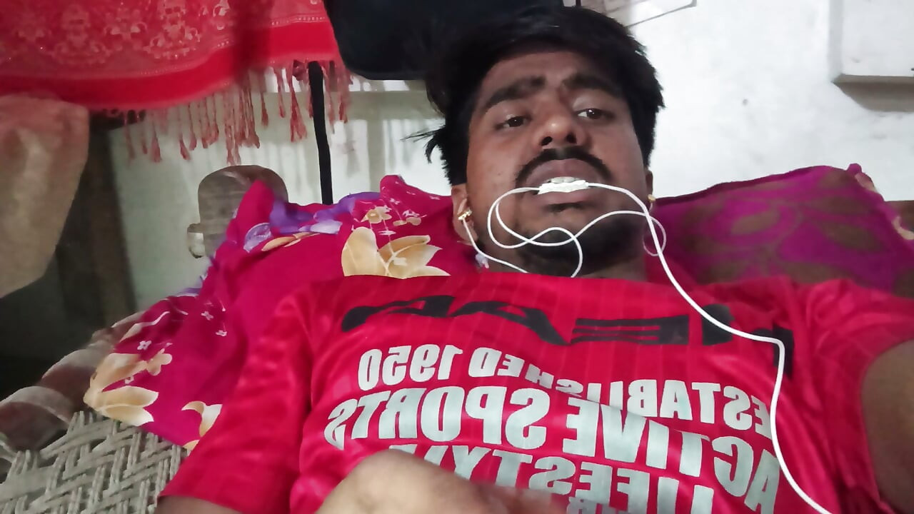 the handsome man in the red t-shirt