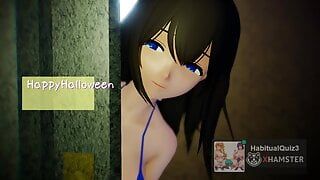 Mmd r18 openbaar halloween -evenement met hardcore seks 3d hentai