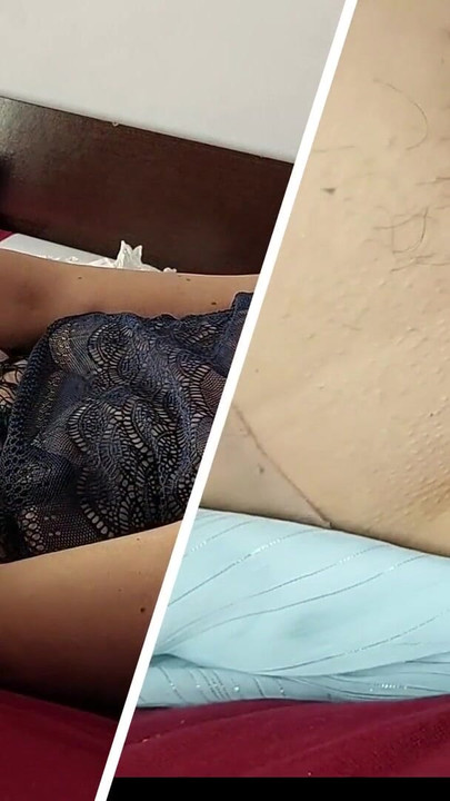 Key moment from "Horny mom undresses and masturbates with moans. Naughty sexy milf tries on naked clothes."