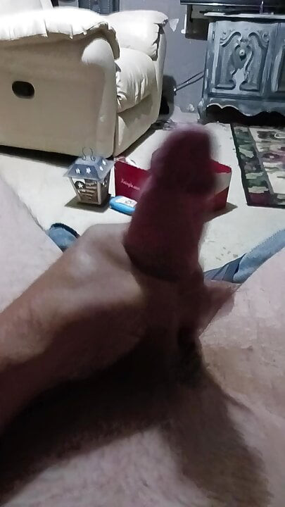 Stroking my hard cock