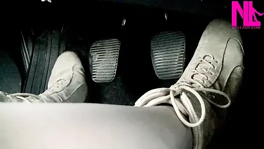 Driving and Pedal Pumping in Suede Soft Flat Boots