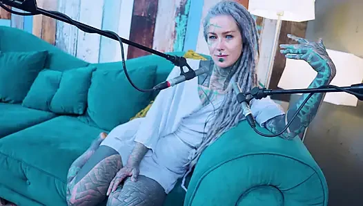 I talk about K - Kindness - ASMR podcast SFW talking goth skinny girl dreadlocks tattoo model inked girl