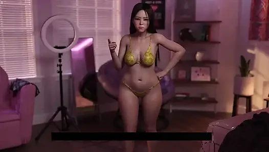 Japanese Stepsister Wearing Bikini And Rubbing Stepbro Cock