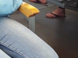 Sexy milf feet in train