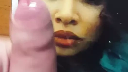 Cum ateş üzerinde seksi yüz