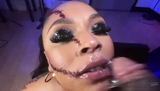 Porsha Carrera Sucks Cock in POV and gets cum facial