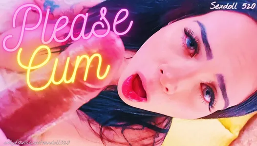Beautiful brunette sucks my dick and takes cum in her mouth - homemade blowjob - Sexdoll520