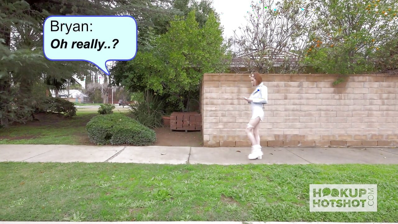 Sexy red head meets up with guy online and piss