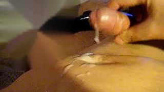 Sticky Load of Cum after Wanking Cock