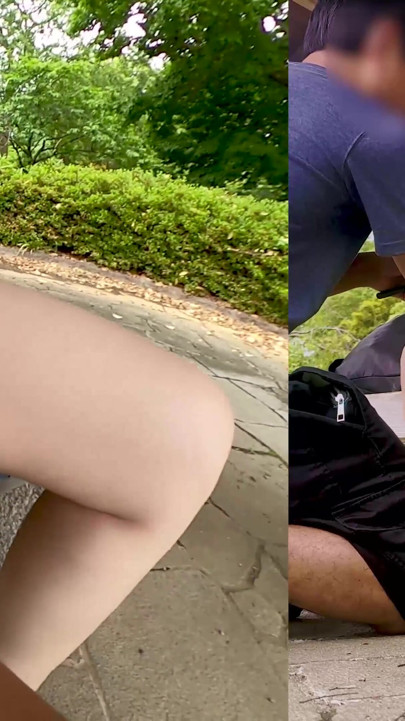 Exposed walk in a large park Changing clothes, cunnilingus, blowjob, completely naked   Outdoors08 | Clip 1