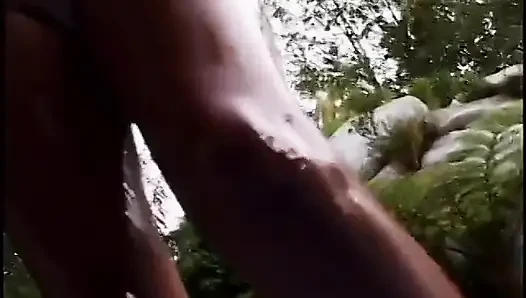 Nice tits honey by pool oiling body and fucks guy's stiff dick