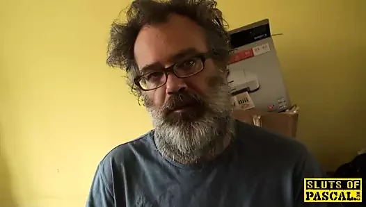 Busty british skank toying her clit