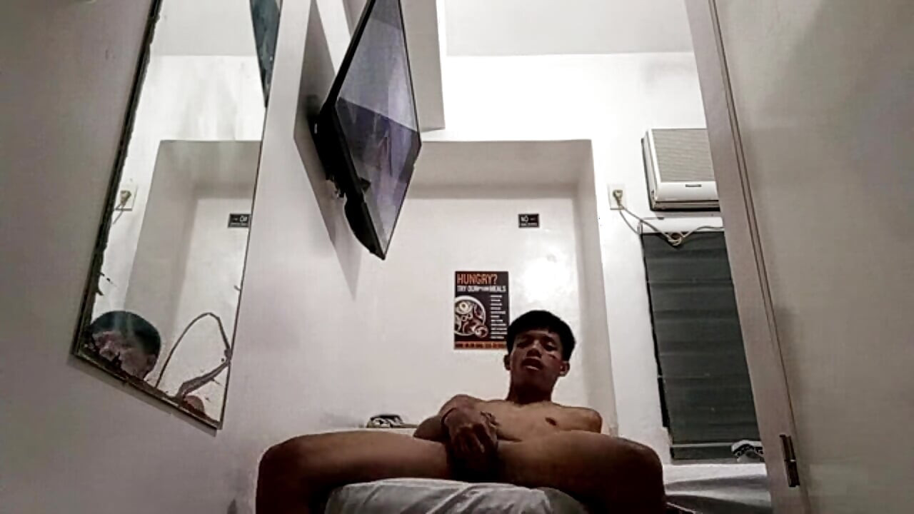 Filipino Twink Jerks His Throbbing Cock in Hotel 2