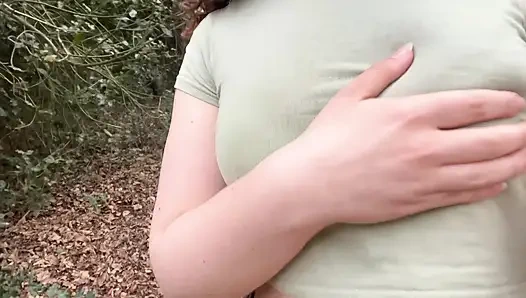 Playing with My Tits at the Park