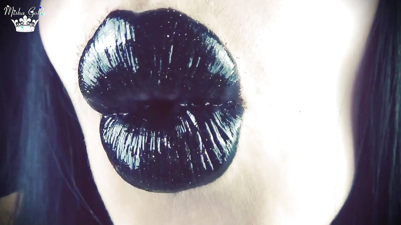來自黑色閃亮嘴唇的吻 ASMR JOI