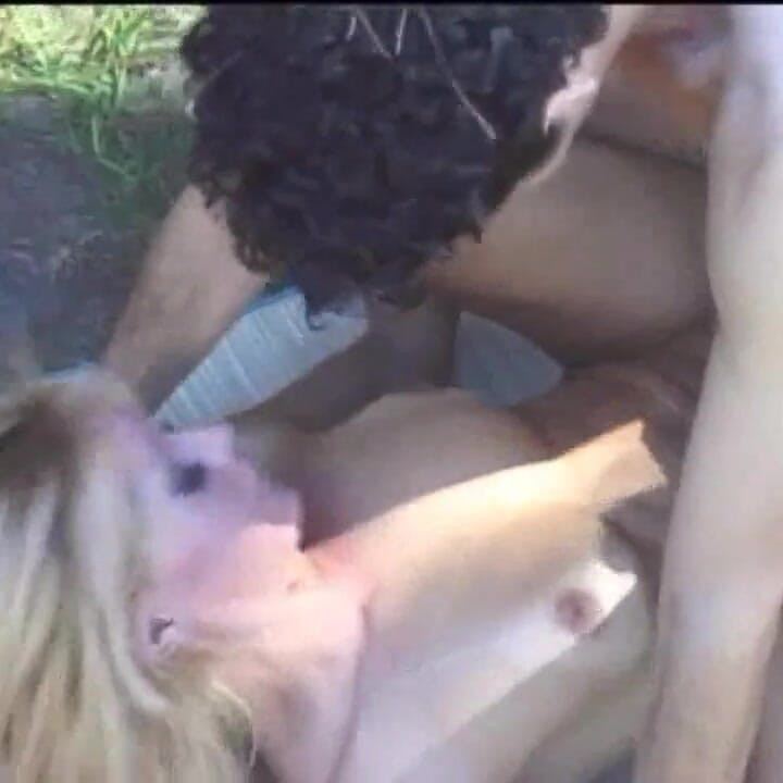 Blond shemale fucked by Latino twink