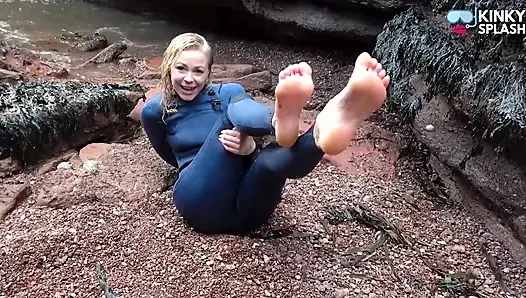Salty Wetsuit Toe Sucking Slut