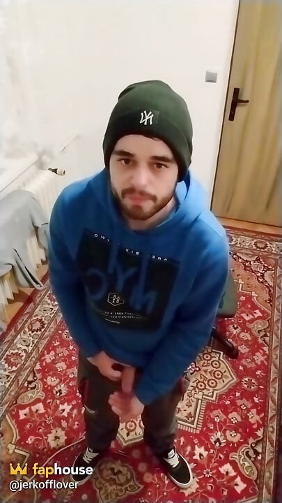 Cumshot in My Room in the Palm of My Hand in a Winter Hat