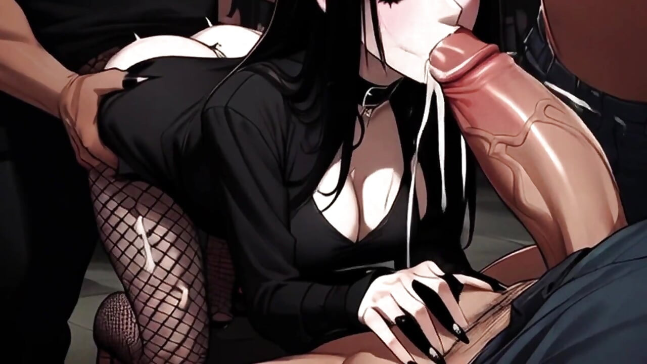 Gotická dívka v mosh jámě