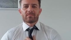 hot suit and tie DILF jerking his sexy cock