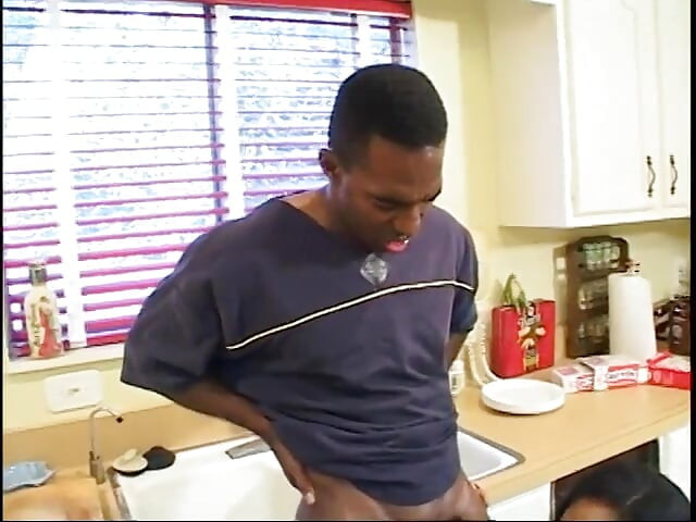 Two erotic black beauties pleasure each other during a threeway with a black guy