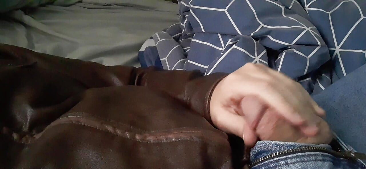 Gooning in leather and jeans