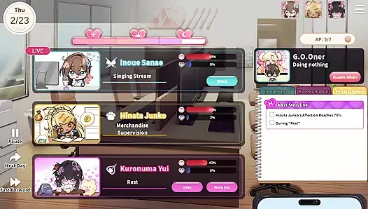 4 V-Lover Yui втирает это. Наш MC заходит и видит Yui мастурбирует!