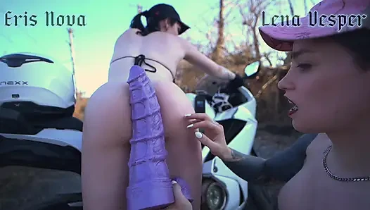 Biker Trans Girls Wreck Each Other's Holes