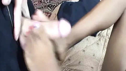 Black and white foot fetish, black pussy licking