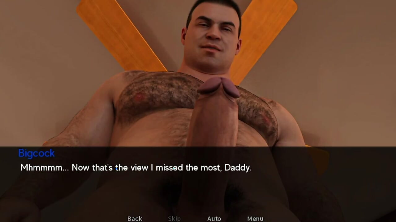 Mature dad in his bulky underwear attracts attention fast.