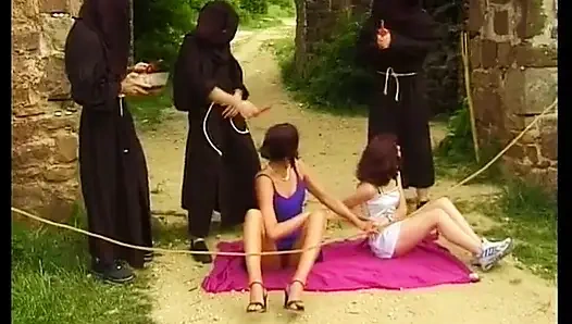 Redhead girls banged in ritual orgy