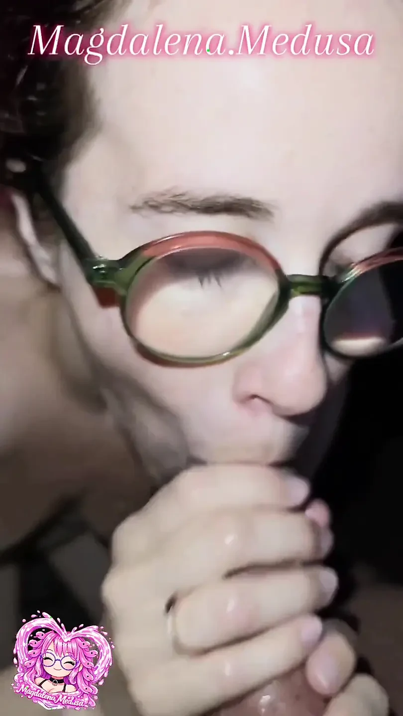 Slut with Glasses Sucks Like a Bitch up to the Facial