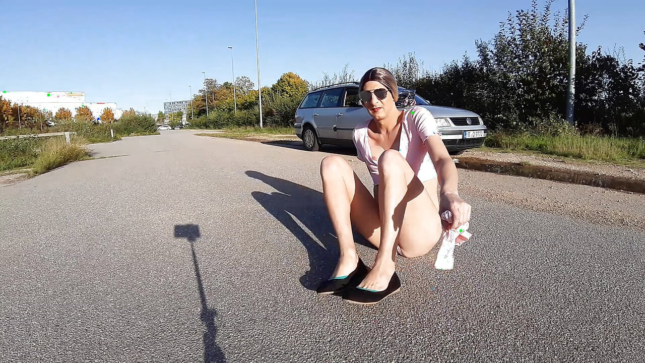 Sunny by the Car