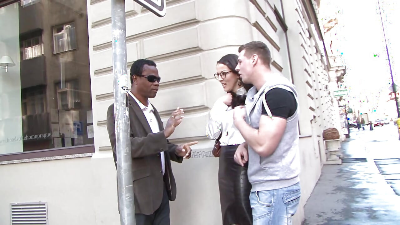 BBC 3some for the slutty brunette and her cuckold husband