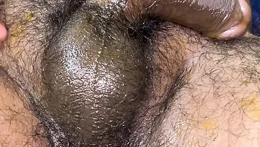 My sexy wife Oil massage on his big Penis