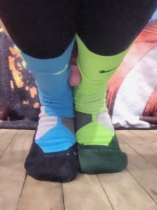 Self sockjob in nike elites