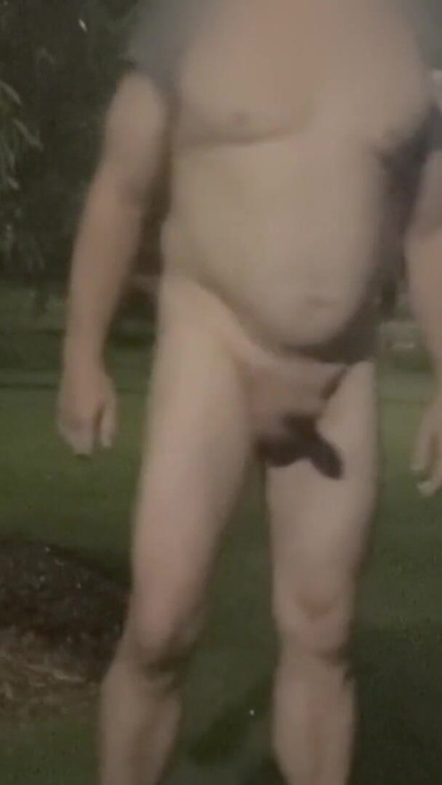 Heading out to the park nude to take a piss and flash cock | Clip 2